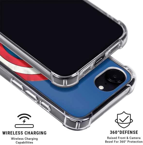 Skinit Phone Case Compatible with MagSafe iPhone 16e - Officially Licensed Marvel Captain America Shield Design