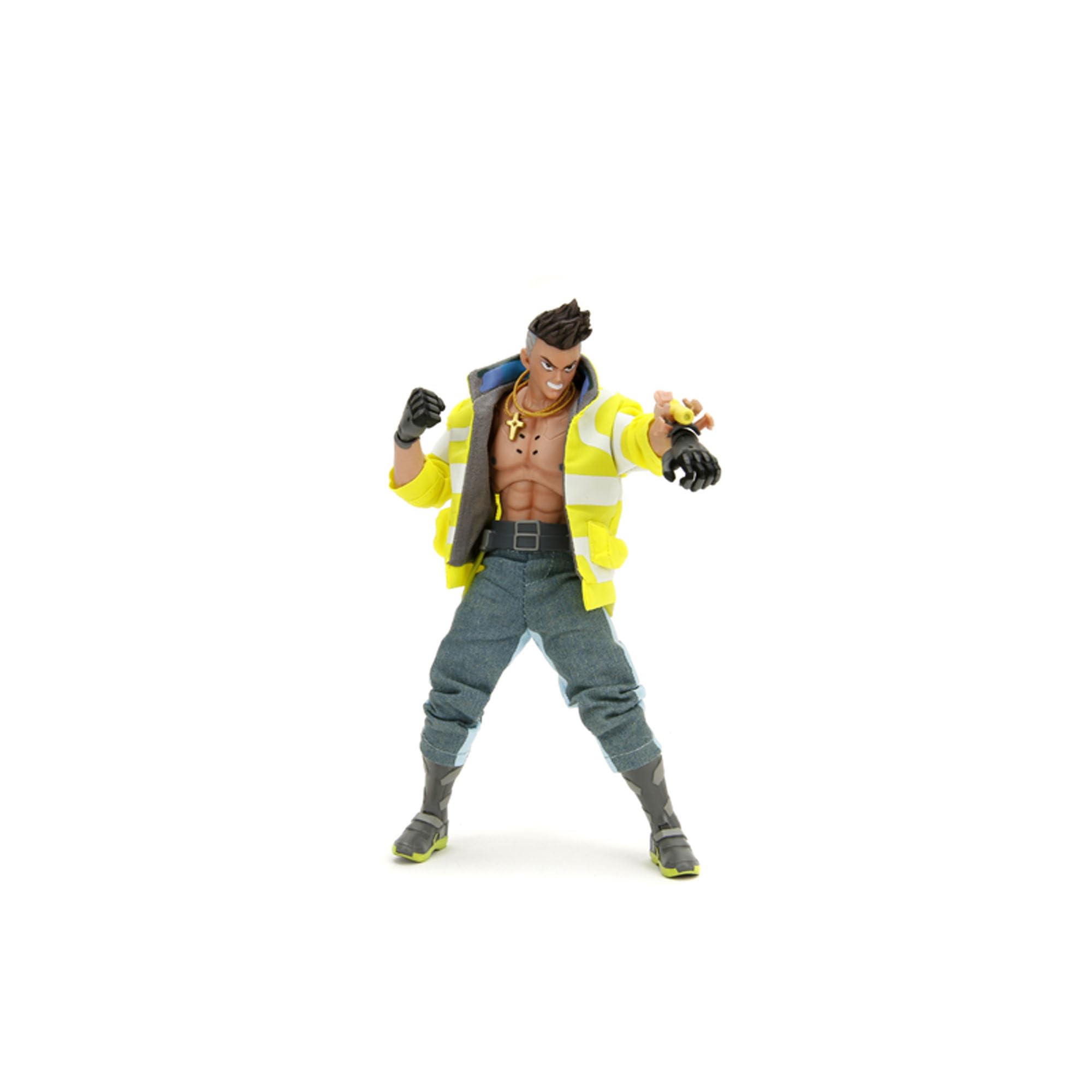 Jada Cyberpunk Edgerunners Figur David 15 cm, beweglich, austauschbares Zubehör, 20 Gelenkpunkte, Fensterbox, offizielles Lizenzprodukt, 14 Jahre (9335004314R00)