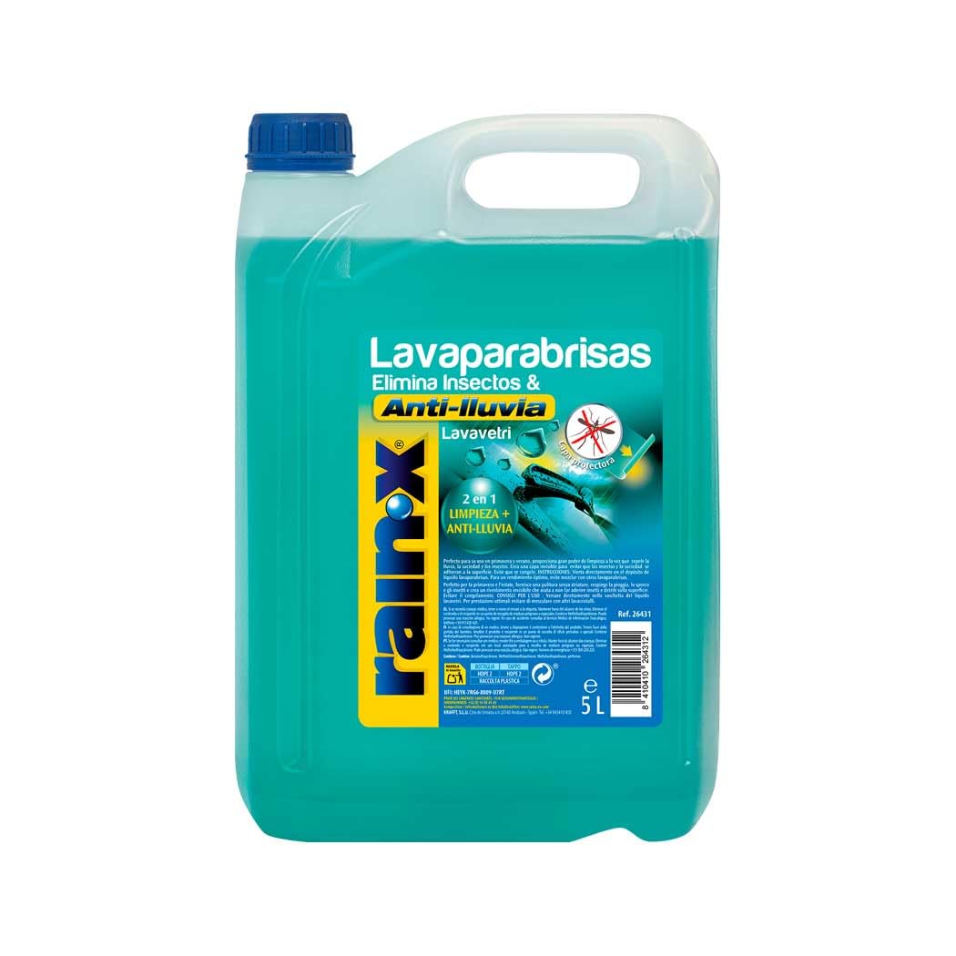 Rain-X Liquido Lavavetri Auto Antipioggia con Protezione Elimina Insetti - 5L