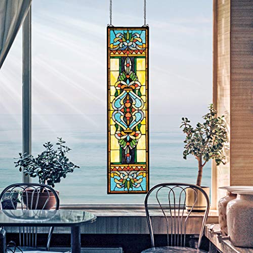 Design Toscano HD463 Blackstone Hall Stained Glass Window Hanging Panel thumb #1