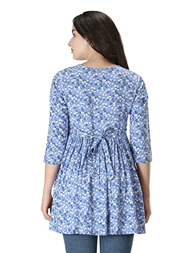 Image of ZUVINO Women's Maternity Feeding Top with Zip for Easy Nursing | Stylish Feeding Tops for Jeans | Maternity Short Kurti for Mothers | Nursing Dress for Women | 100% Rayon