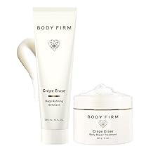 BODY FIRM Crepe Erase 2-Step Treatment, Anti-Aging Skin Care, Firming Moisturizer Cream + Body Exfoliating Pre-Treatment, Supports Wrinkle, Crepe Skin, Collagen