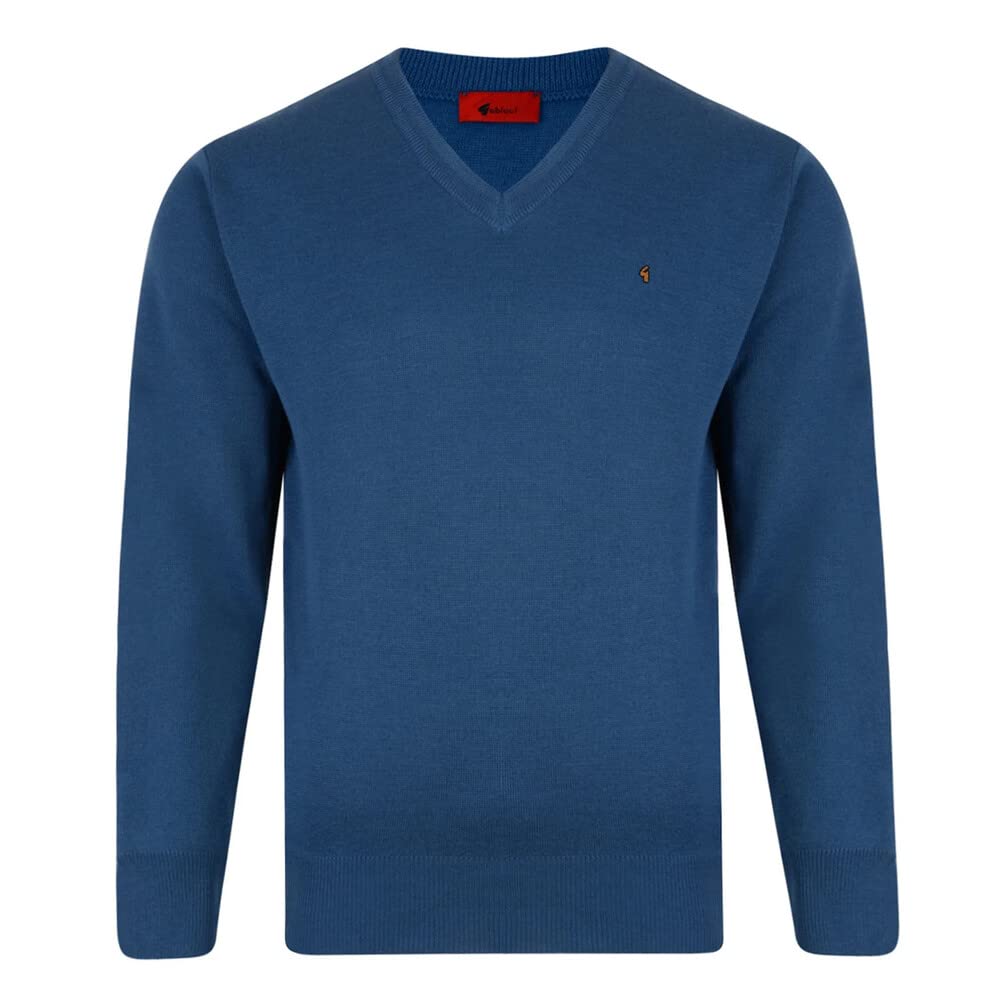 Gabicci Men's Denim Plain V-Neck Sweater (2Xl, )