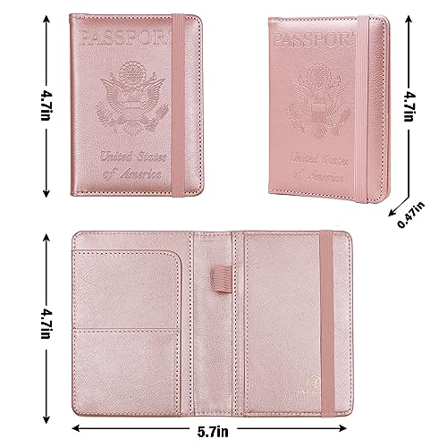Image of Melsbrinna Premium Leather Passport Holder Covers Case, Waterproof Rfid Blocking Travel Wallet Passport Holder with Pen Holder, Cute Passport Book for Women /Men