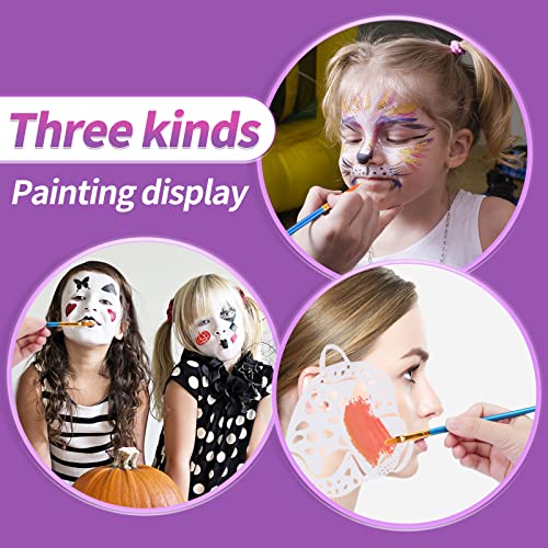 VESPRO Professional Face Body Paint Kit,42 Colors Oil Face&Body Paint Kit (26 Classic Colors+10 Metal Colors +6 UV Glow Colors) with 10 Size Brushes 4PCS Reusable Large Face Stencils and 4PCS Small Paint Stencils for Kids’ and Adults’ Halloween Makeup