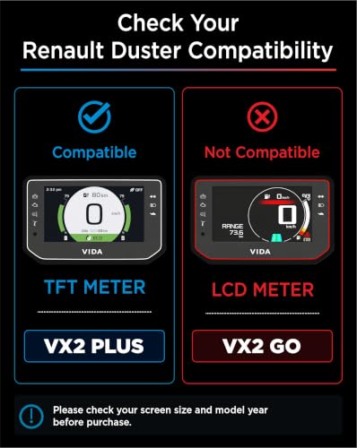 Image of [2 PACK] TEMPERED GLASS For Hero Vida VX2 Plus Top Model || 4.3-inch Color TFT Display Protector || Anti Scratch | Smudge & Water Resistant | 9H Hardness | Bubble Free Installation || VX 2 Digital Instrument Console Full Screen Guard Protective Accessory [REAL GLASS. NOT PLASTIC]