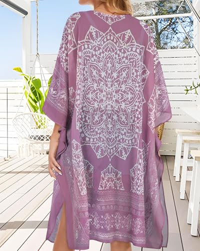 Image of Women's Kimono Beach Cover up for Summer Bathing Suits Cardigans Casual Loose Swimwear 2026
