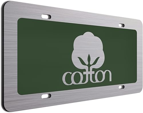 Miniatura 8 de Placa de matrícula de algodón blanco con sello ACM de aluminio cepillado para automóvil, disponible en varios colores. Perfecto para agricultores