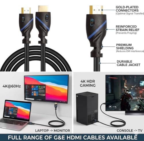 Image of C&E CNE525013 HDMI Cable with Ethernet (Pack of 10, Black)
