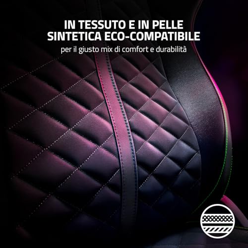Enki PRO - Sedia da Gioco in Pelle Resistente per Un Comfort di Seduta Che Dura Tutto Il Giorno (Arco Lombare Integrato, inclinazione del Sedile reattiva, Schienale Imbottito) Verde - Sedia gaming - Immagine 8