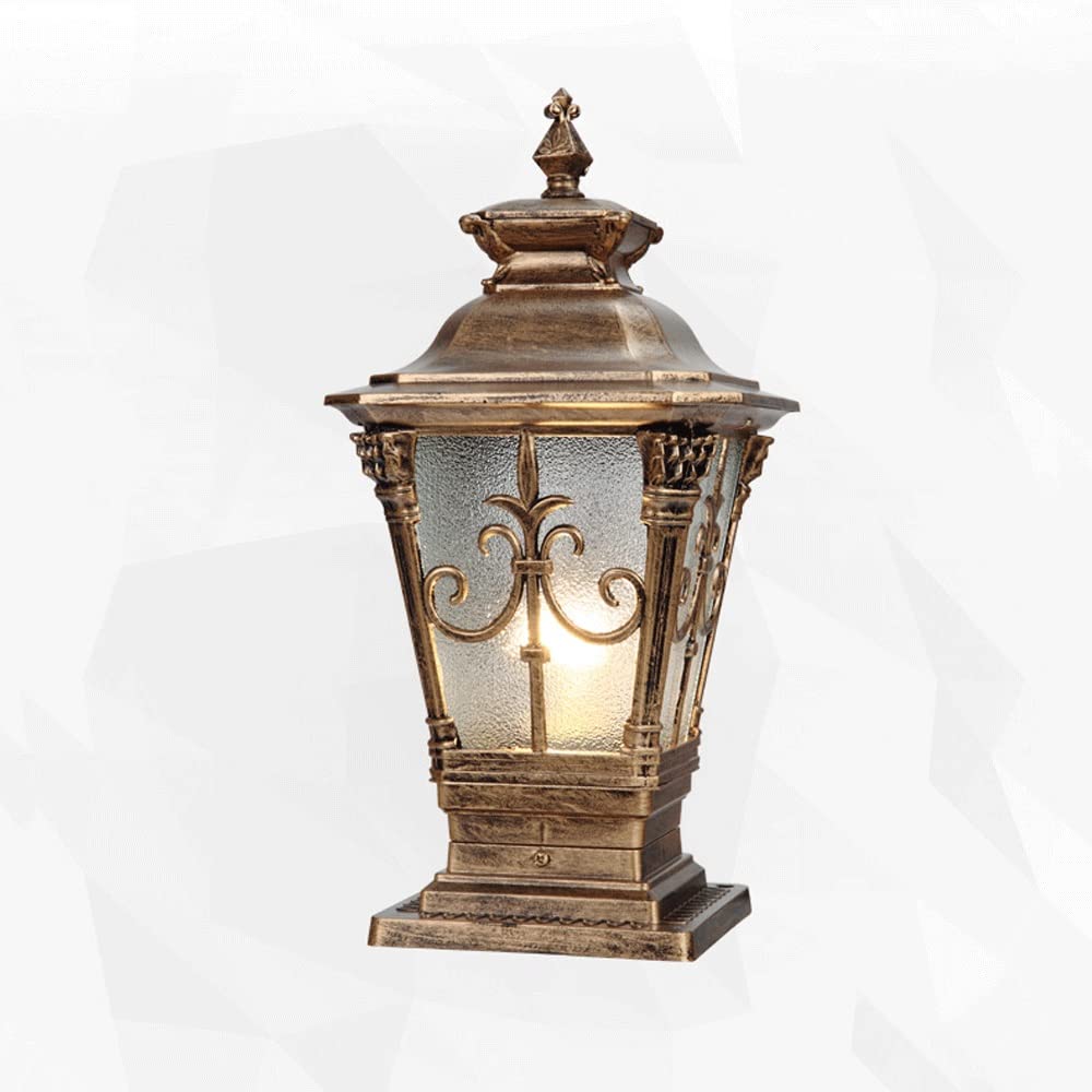 Lampe de poteau de clôture noire en verre dépoli étanche pour escalier extérieur de 37 cm