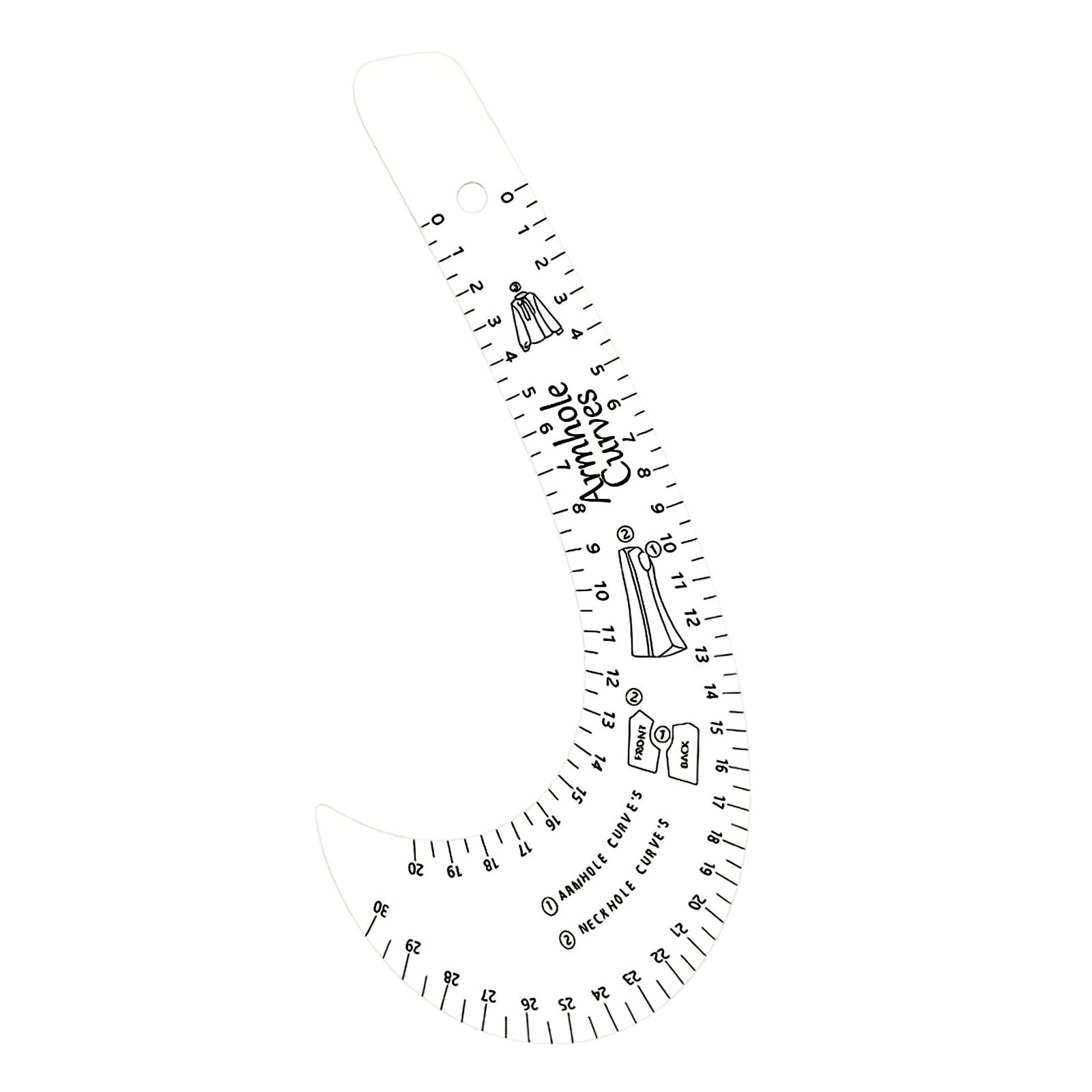 MultiPurpose French Curved Ruler Sewing Ruler Measuring Tool for Quilting Leather Craft and Dressmaking Essential Armhole Bend Sewing