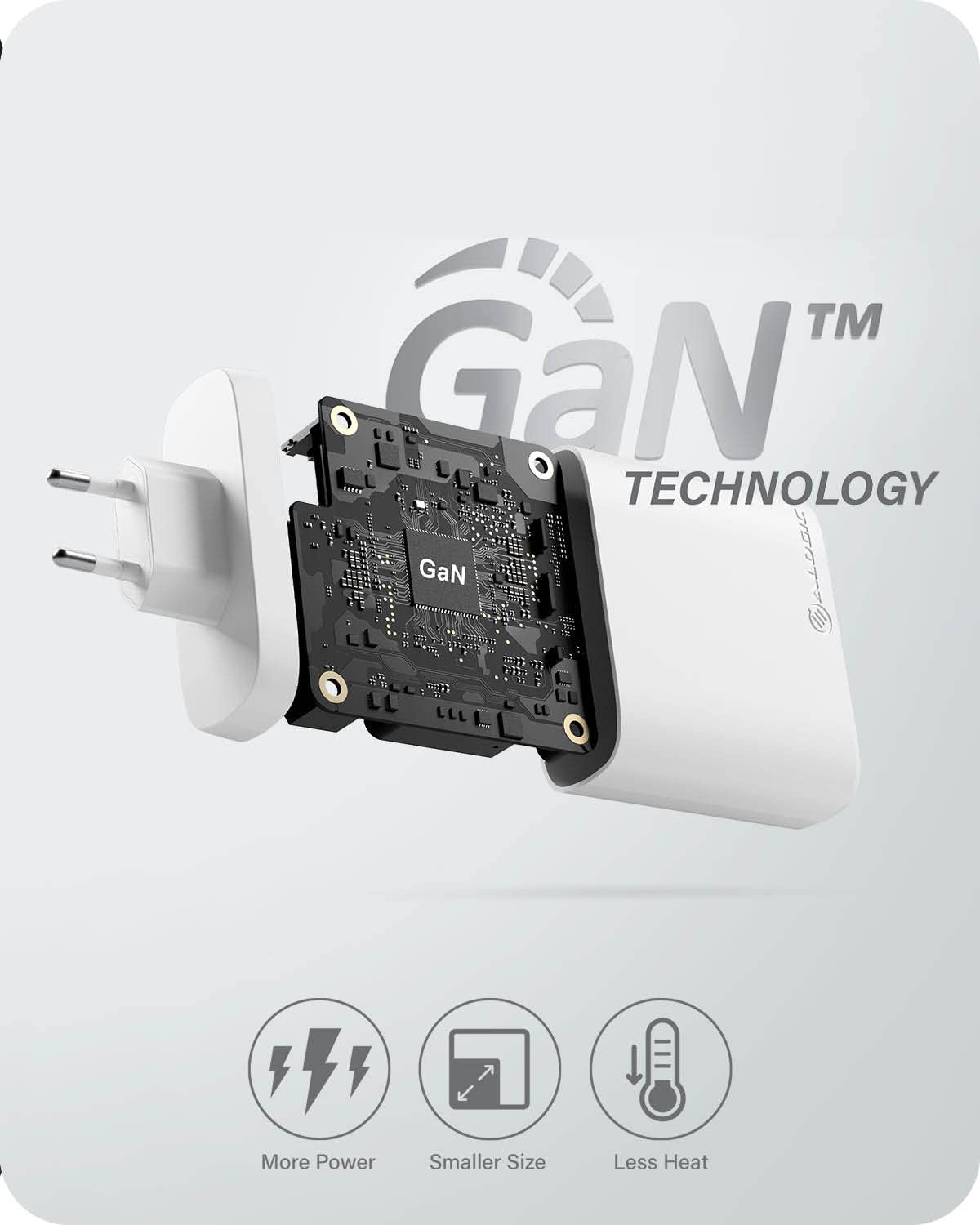 ALOGIC da 100 W con GaN Fast Tech, Caricatore da muro USB C Caricabatterie PD a 4 porte, 2 USB-C, 2 USB-A,allocazione dinamica della potenza, caricatore 3.0 con erogazione di potenza