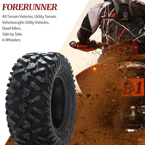Image of FORERUNNER 25x11-12 ATV Tires, All Terrain TRS (Pack of 2, Tubeless) | FORERUNNER 6PR 25x11-12 ATV UTV Trail Sand Mud Off-Road Tires