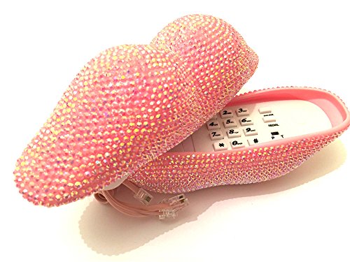 Téléphone fixe strass lèvres pour embellir votre coiffeuse ou votre table de chevet de salon