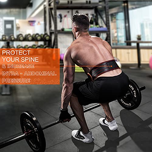 Jaffick Genuine Leather Weight Lifting Belt Of 4 Inches Wide Lower Back Support And Injury Prevention For Gym Fitness Workout Cross Training For Men And Women Squat Deadlift Up To 800 Lbs #TOP6