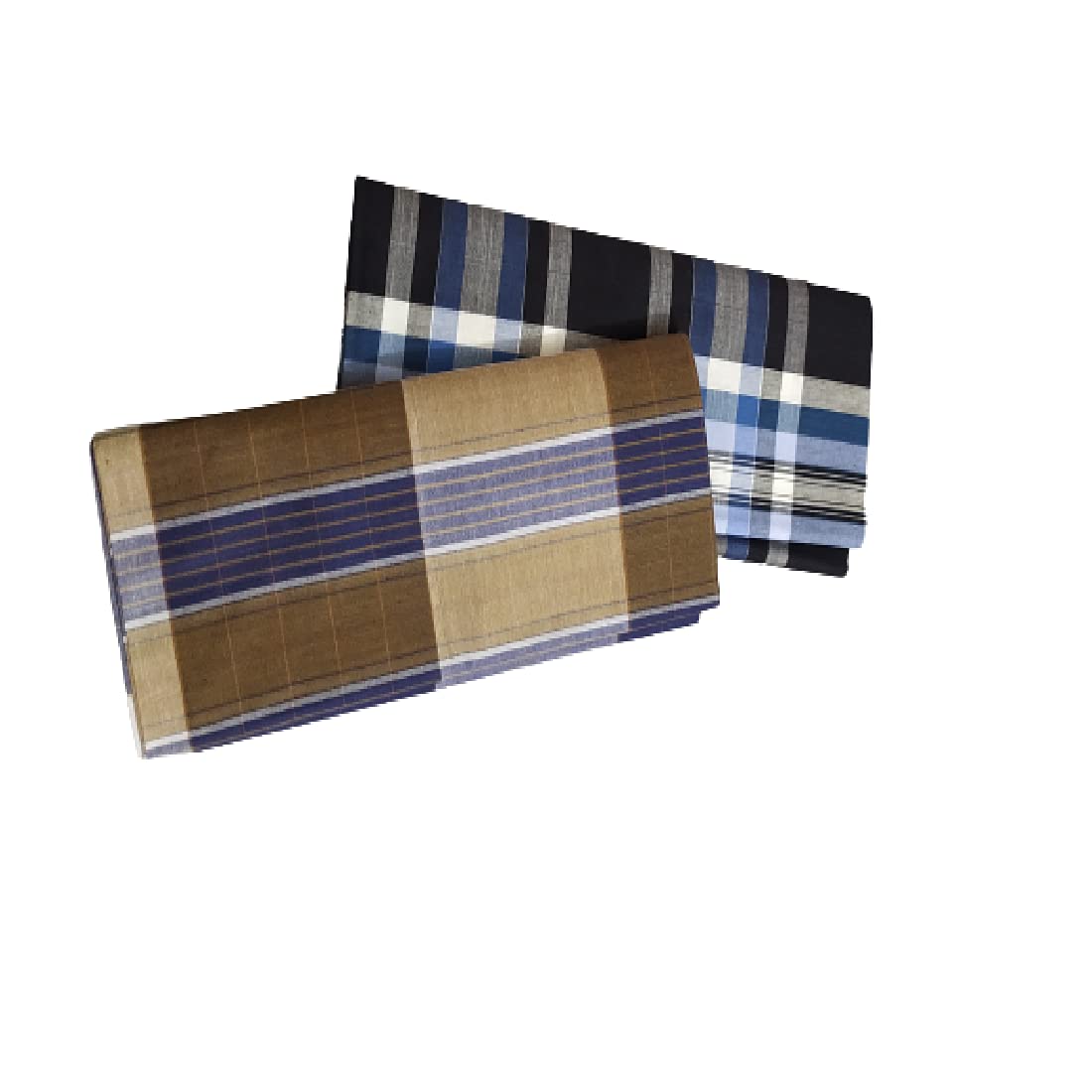 Men's Cotton Multi Color Lungis for Men 2.50 meter (Set of 2, Multi Colour) || Assorted Checks or Colours-_SAI93-image-44