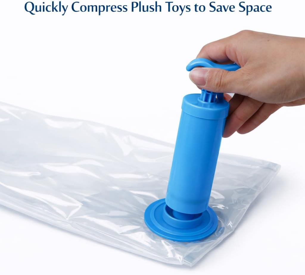 vacuum seal bags for stuffed animals with pump – 39x51 & 31x39 Inch Jumbo & XL Reusable Vacuum Storage Bags, Space Saver Bags for Big Plush Animals in Kids Bedrooms and Moving, 2 Jumbo + 2 XL