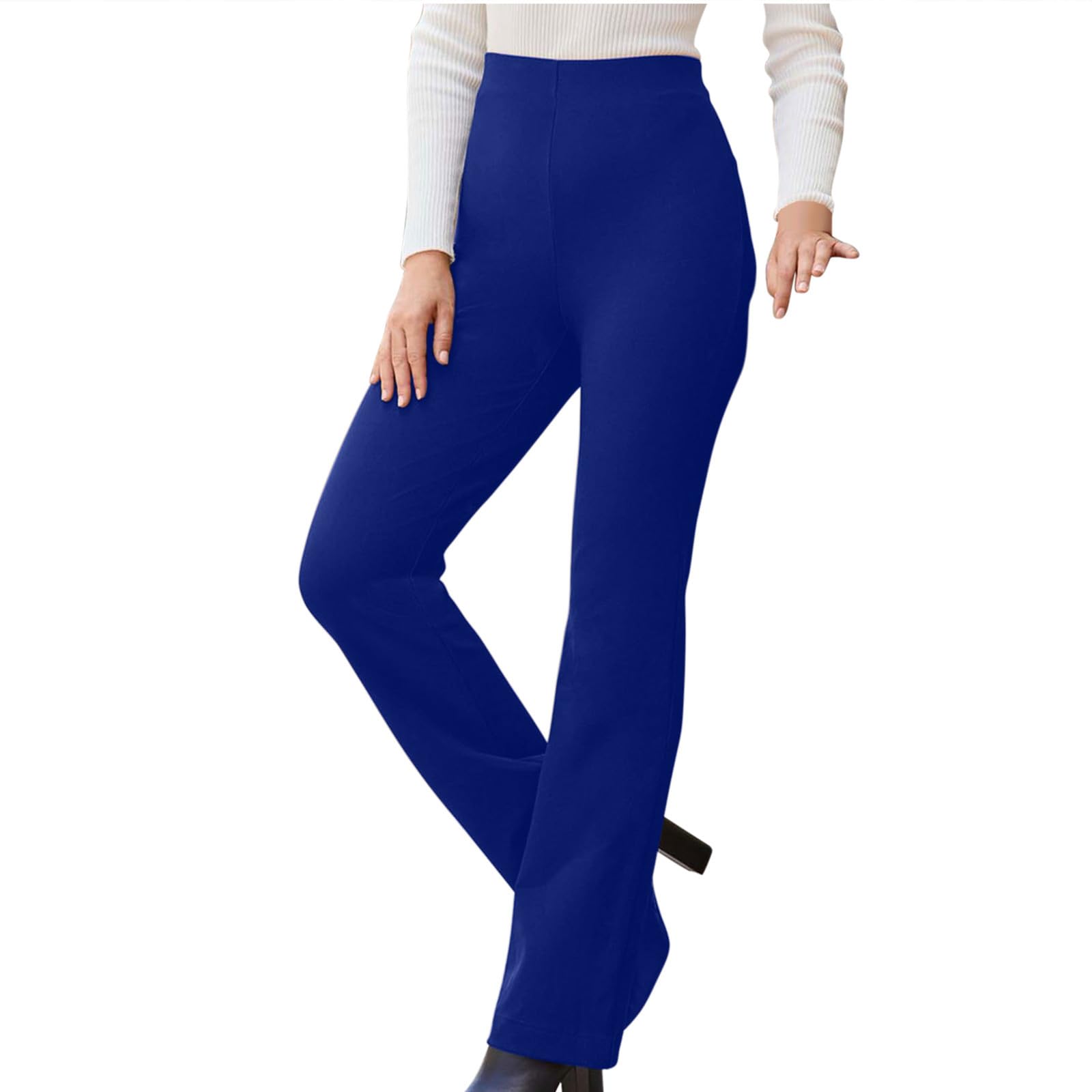 High Waist Stretchy Womens Dress Pants with Pockets Straight Leg Side Zip Business Casual Trousers Office Slacks