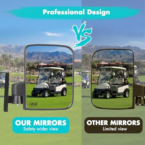 Miniatura 4 de 10l0l Espejo Lateral Plegable Para Carrito De Golf Y Espejo Retrovisor Universal Para Yamaha Club Car Ezgo, Paquete Combinado De Espejos Panorámicos Extra Anchos