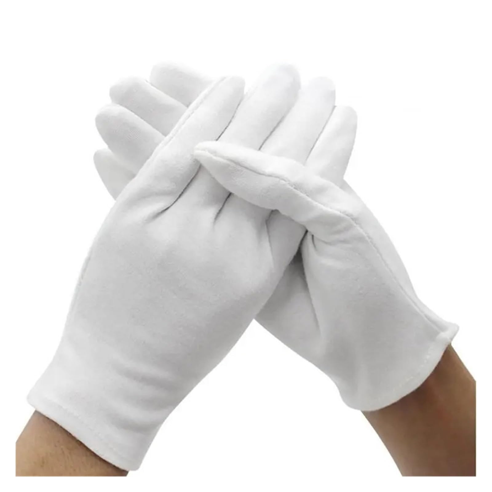 Guantes De Trabajo 6 pares de guantes de trabajo de algodón blanco | For manos secas, película de manejo ceremonial, joyería, guantes de inspección de plata, herramienta de limpieza del hogar(M)