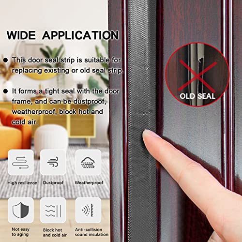 Weather Stripping "Q" Foam Kerf Door Seal Strip 26 Feet, Replacement Weatherstripping For Door Frame With Slot, Soundproof, Anti-Collision (26 Ft, Black) #TOP5
