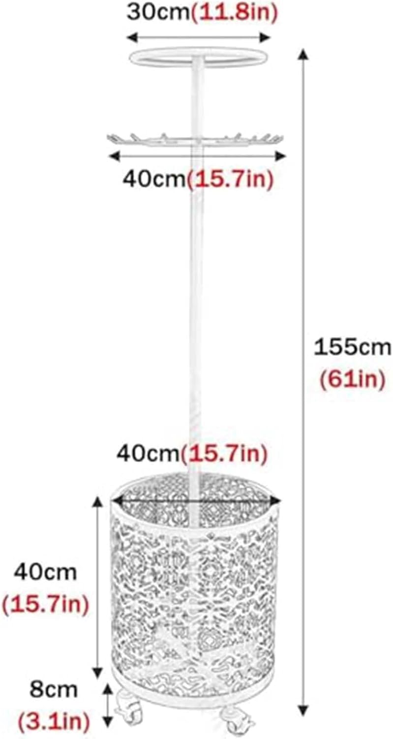 Tie Display Stand, Freestanding Coat Rack, Stand 360° Swivel for Storing Coats and Ties Coat On Wheels, with Bottom Storage Basket, for Gift Shop/Clothing Store(Black)