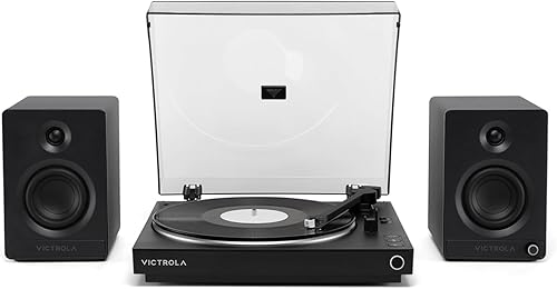 Miniatura 17 de Victrola Automático – Tocadiscos Bluetooth completamente automático – Cartucho Audio Technica ATN3600L, reproductor de vinilos de 2 velocidades,