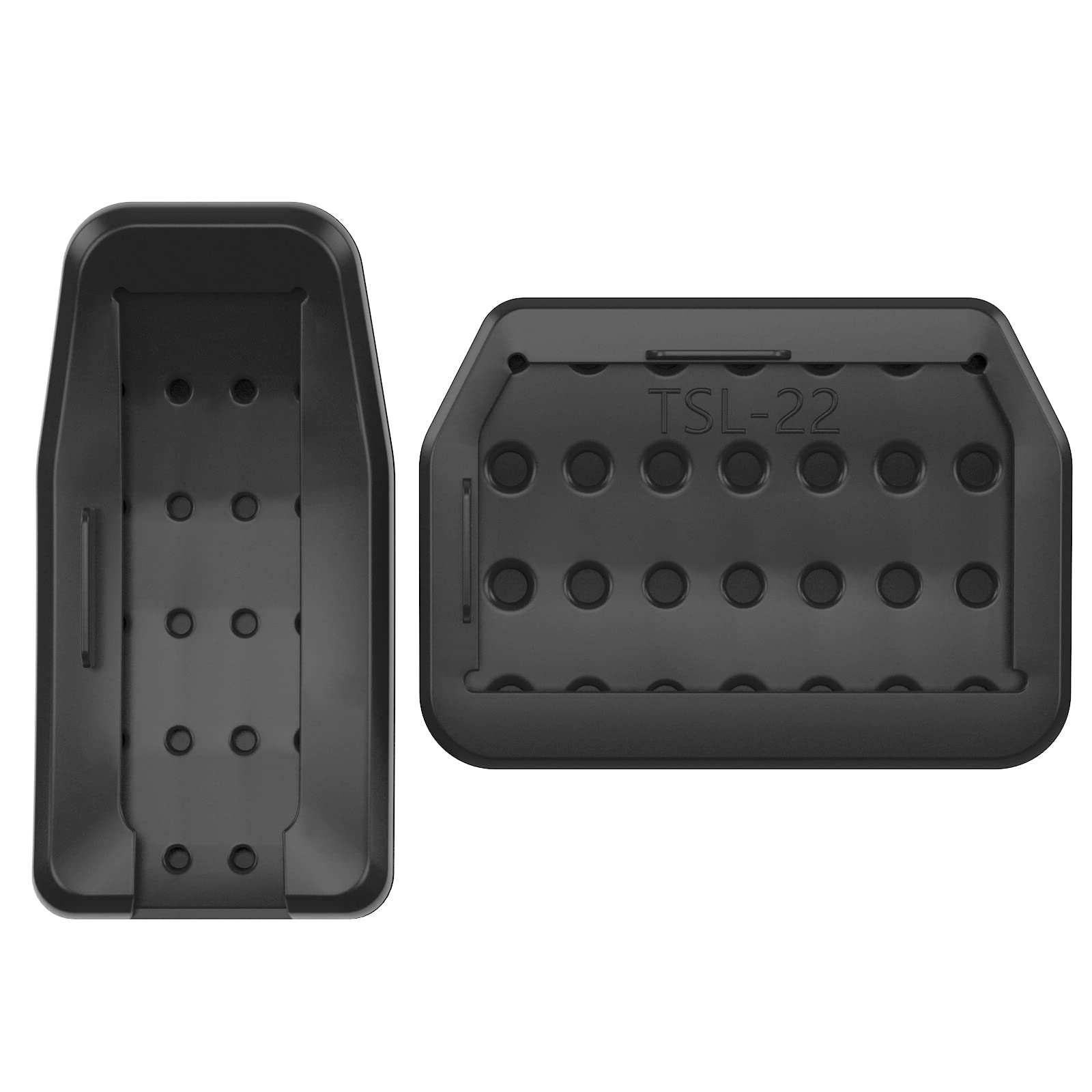 GRANDI 2 PCS Anti-Slip Brake & Gas Pedal Covers For Tesla Model 3/Y 2022 - Black Aluminum, No Drill Installation