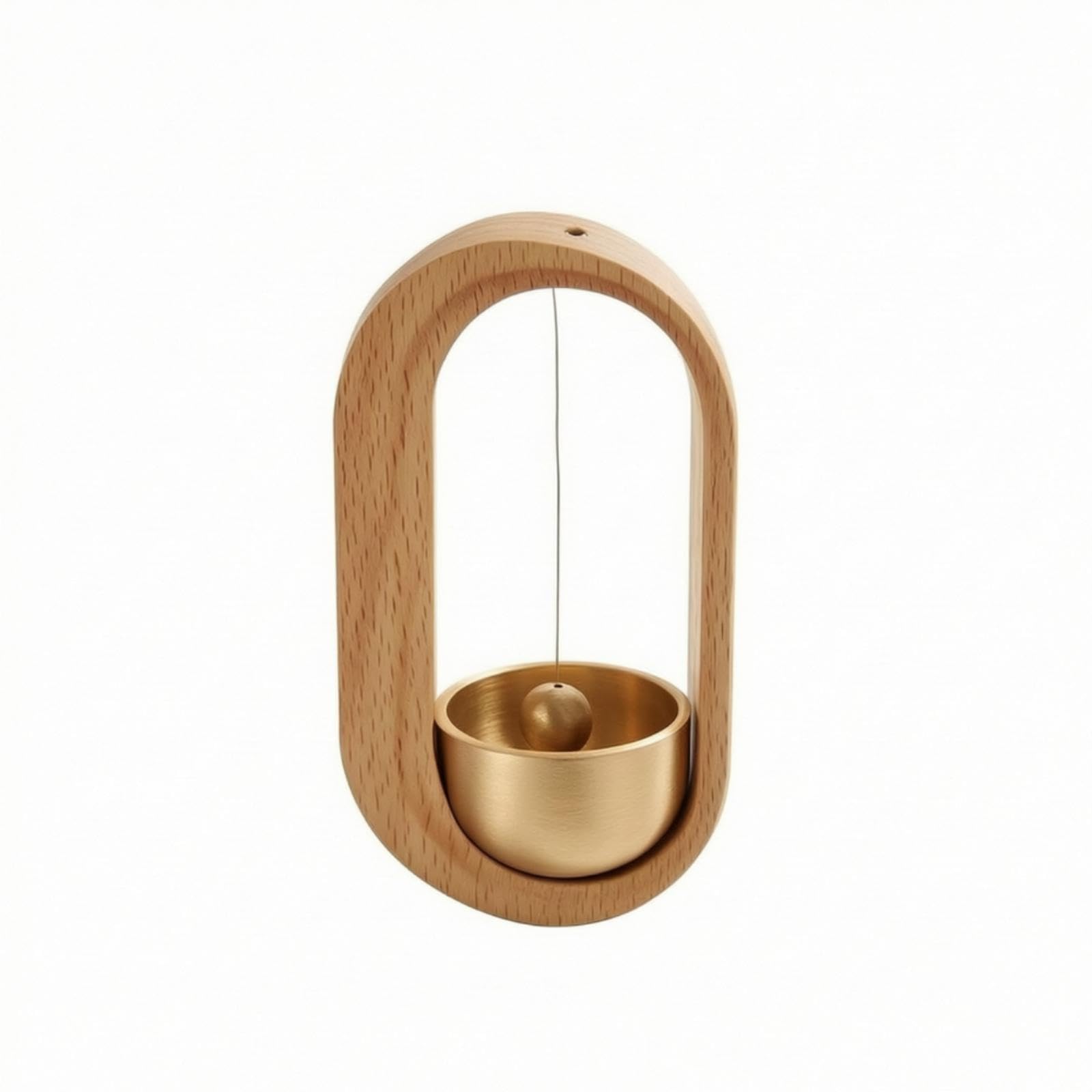 Door Bell with Wooden Frame Hanging Door Chime Bell Decorative Wind Chime Entry Chime for Entryway, Tea Room, Meditation Corner Beech Wood-image-4