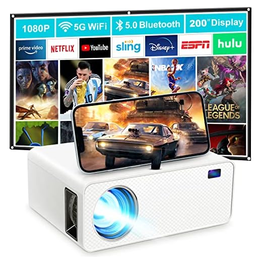 Projector With Wifi and Bluetooth, Wielio Native 1080P HD 9500 Lumens Portable Indoor Outdoor 4K Supported Multimedia Home Theater Video Projector Compatible for Iphone Android Phone HDMI USB TV Stick