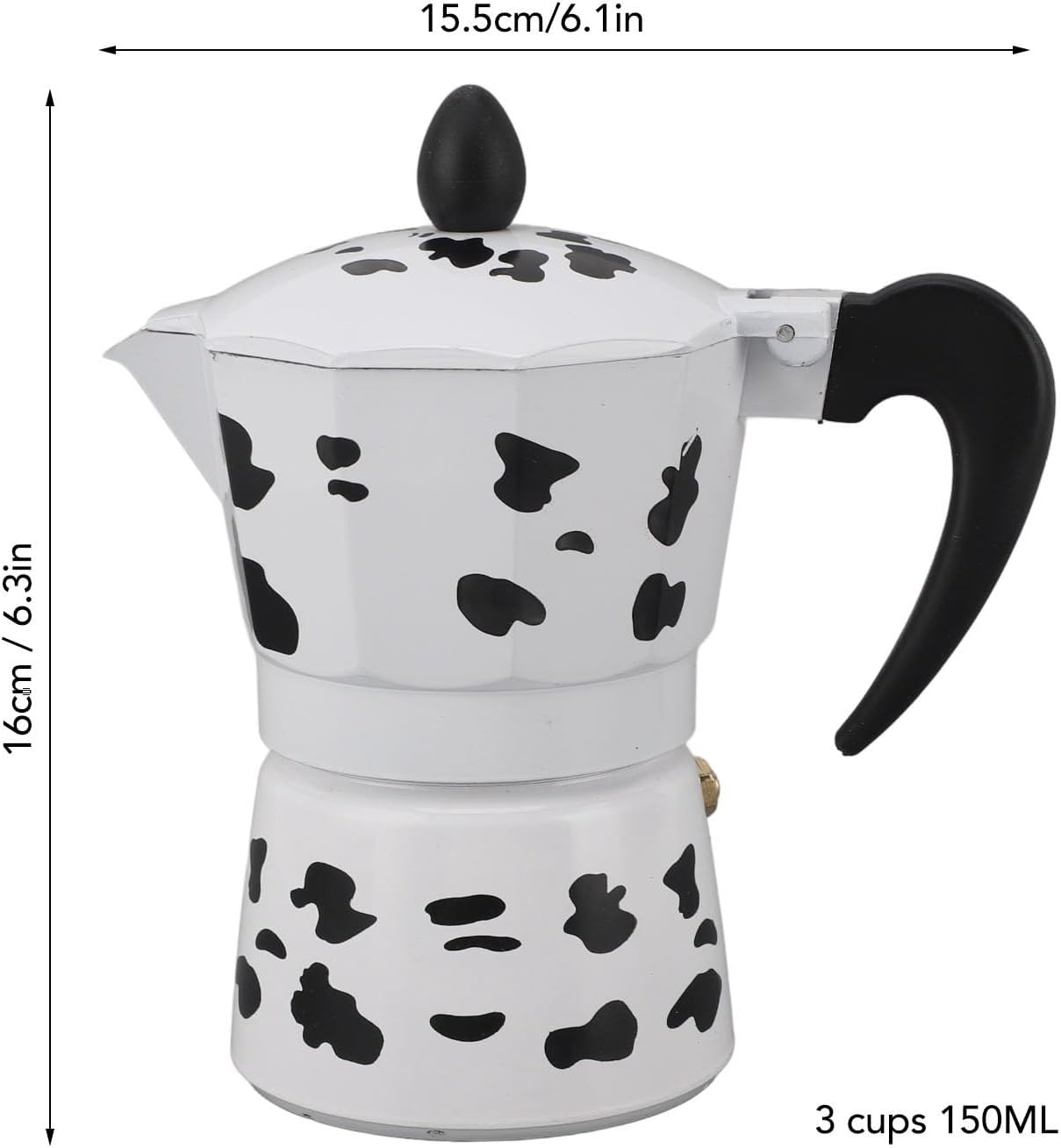 Espresso Stovetop Coffeemaker, Stovetop Espressos Maker, Coffee Maker for Home Cafe Outdoor Activities Camping Travel (3 Cups 150ML)