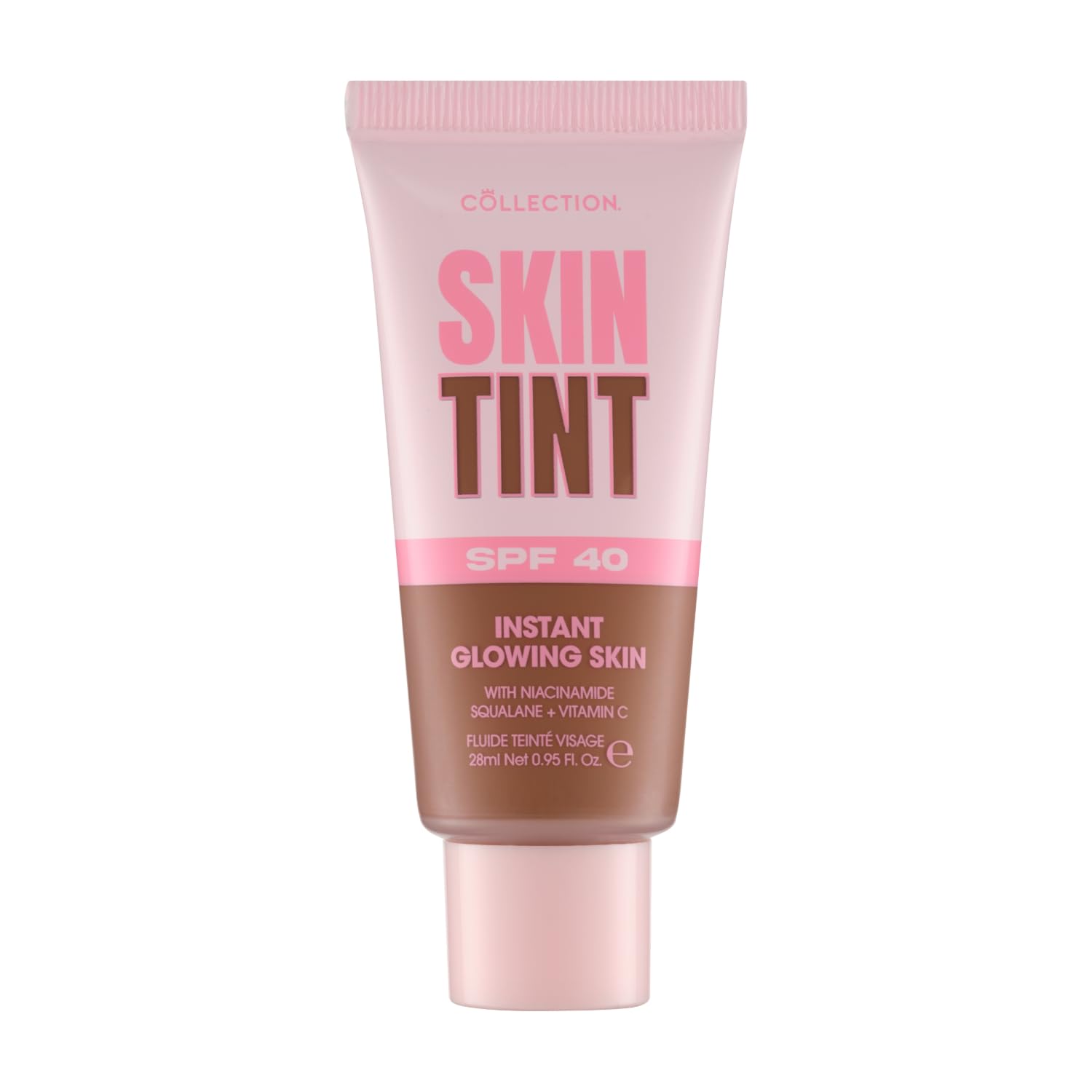 Collection Cosmetics Skin Tint, Skincare-Infused Makeup, Hydrating and Brightening, Lightweight Formula, Contains SPF 40, 28ml, Deep