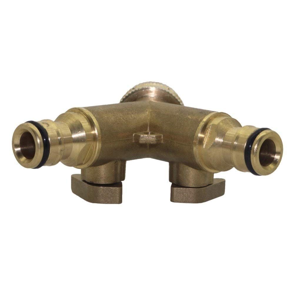 Raccordi idraulici Valvola a sfera Raccordo for tubo flessibile 3/4" Ottone Giunto di chiusura a 2 vie con valvola Rubinetto dell'acqua da giardino Splitter Connettore for tubo dell'acqua Giunto in ra