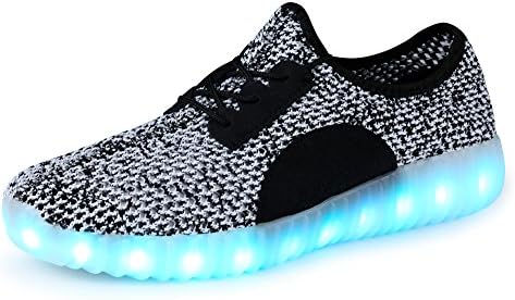 Santiro [New Size Version Men's Breathable 7 Colors LED Light up Sneakers Flashing Athletic Shoes