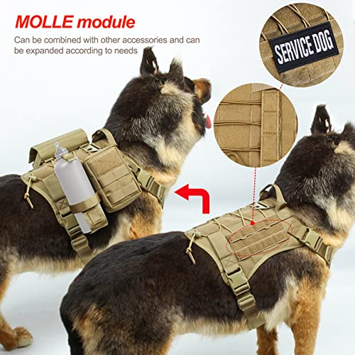 Havenfly Tactical Dog Harness For Medium Large Dogs No Pull Adjustable K9 Working Training Easy Control With Molle & Sturdy Handle Military Dog Harness Service Dog Vest (Xl) Brown #TOP2