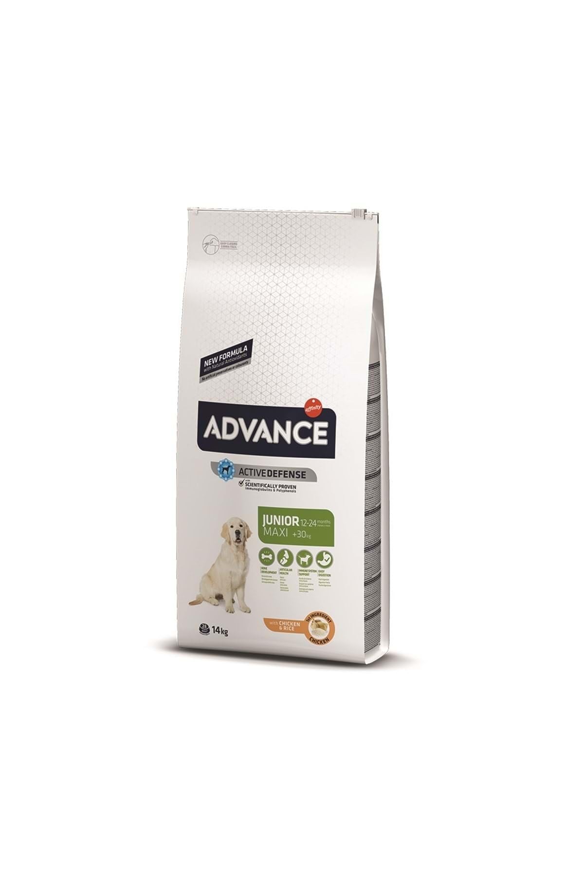 Advance Maxi Junior, Pienso para Perritos Junior (12 a 24 meses) de Razas Grandes con Pollo, 14kg