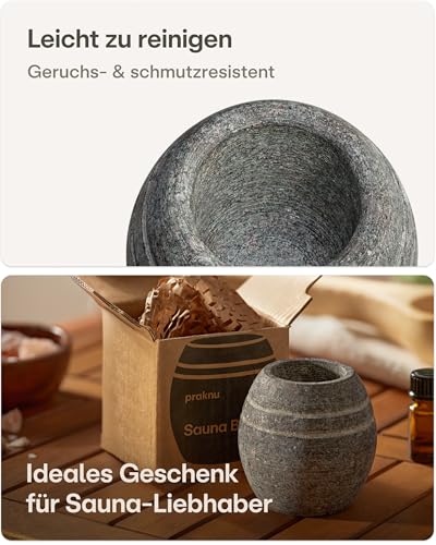 Praknu Sauna Verdampferschale Granit - Saunaei Aromaschale - Sauna Zubehör – Ansicht 6