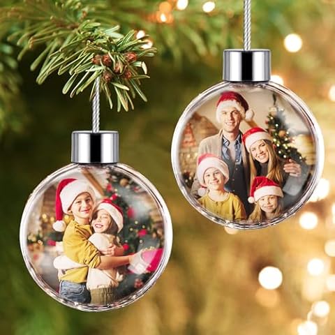Bemaystar Personalized Photo Ball Christmas Ornaments - Custom Double-Sided Picture Christmas Ornaments 2023, Ornaments for Christmas Trees, Christmas Decor, Xmas Gifts for Mom Dad Kids Pets Cover