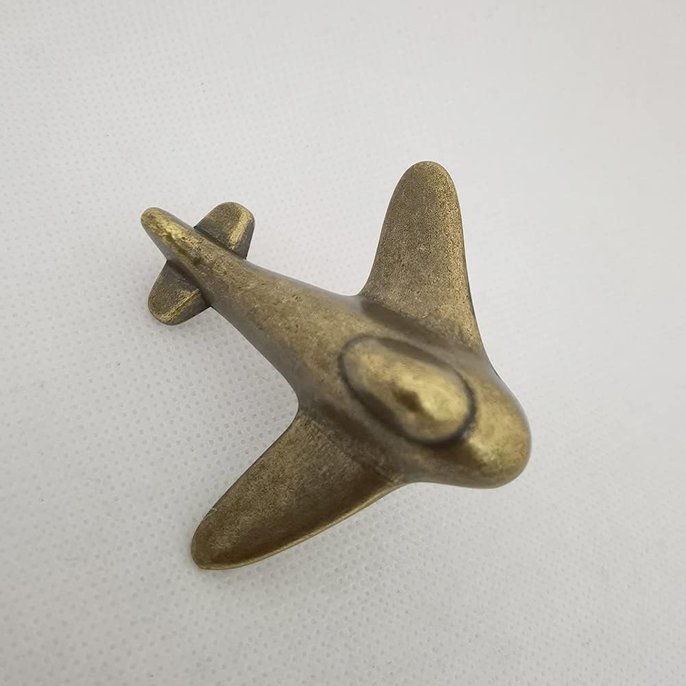 6 Pack Airplanes Knobs Door Handle Cabinet Pull Dresser Single Hole Plane Shape Knobs Handles Drawer Pulls for Furniture (Bronze)