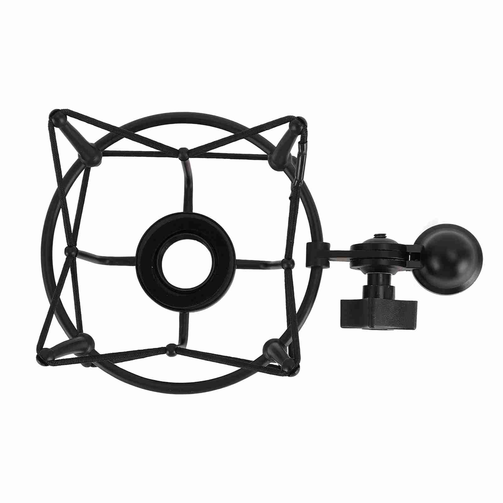 Ejoyous Supporto Antiurto per Microfono, Clip per Supporto Antiurto per Microfono Metallico Antivibrante Interfaccia Universale con Dado di Conversione da 5 8 a 3 8, (BLACK)