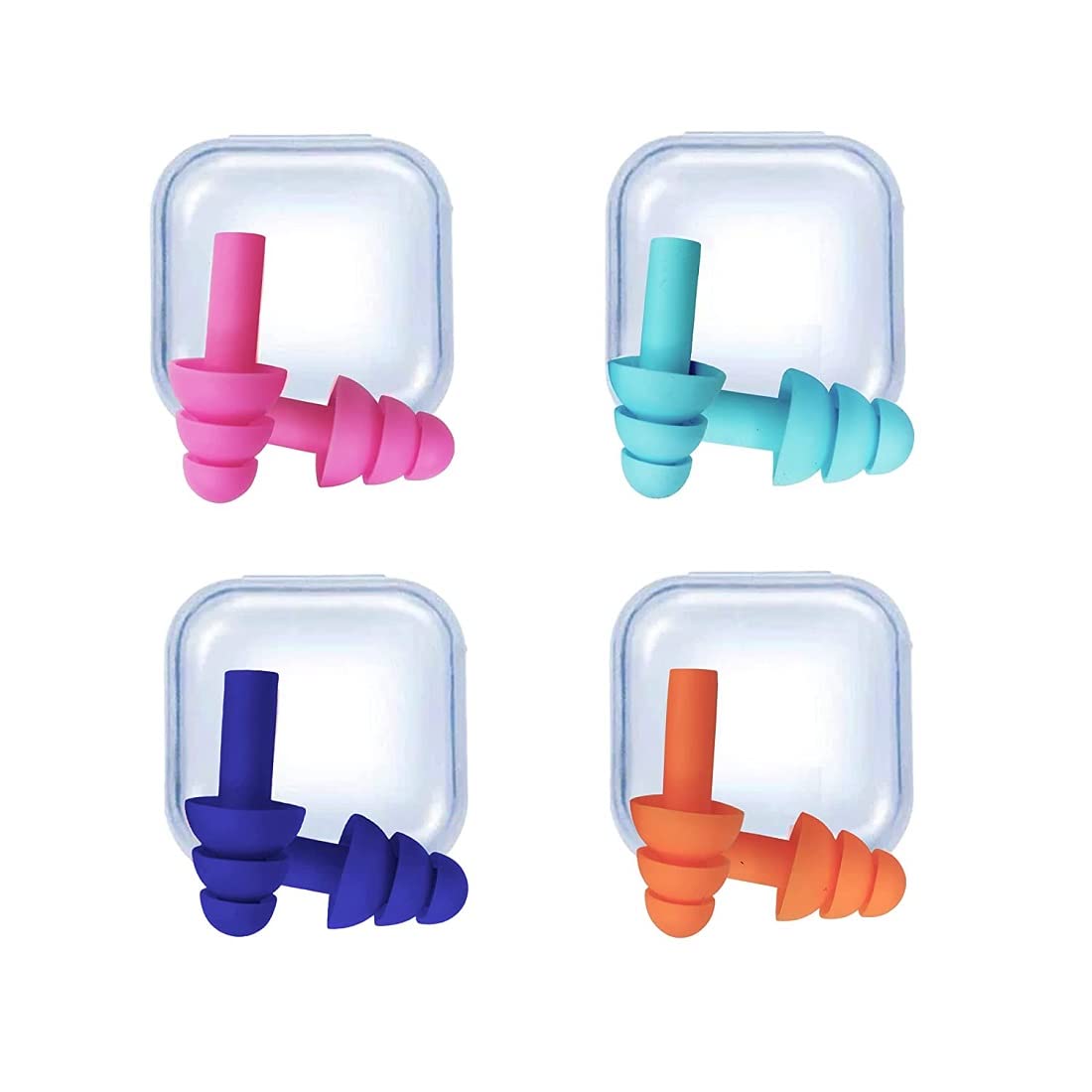 multipurpose silicone ear plugs for sleeping, meditation, swimming,earplugs for sleeping noise cancelling, reusable earplugs super soft, silicone earplug for snoring,concerts,work,noisy places(4 pair)