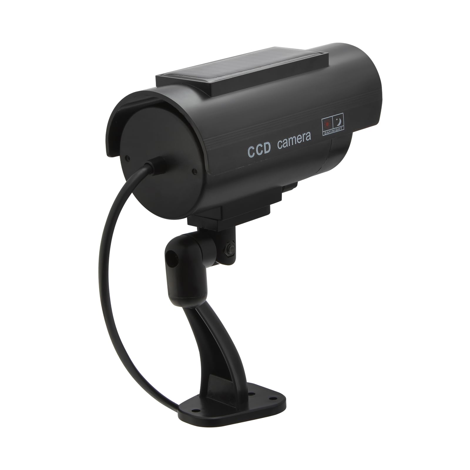 Twilight Garage Lot de 2 caméras de vidéosurveillance factices solaires étanches avec lumière LED rouge clignotante et autocollant d'avertissement de sécurité, utilisation en intérieur et en extérieur
