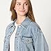 Amazon Essentials Women's Rigid Denim Oversized-Fit Trucker Jacket, Iced Light Wash, Small