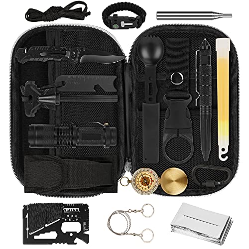 Survival Kit & Tactical Gear Equipment with Emergency Supplies | Camping, Hunting & Fishing Tools and Knives | Unique Gifts for Men