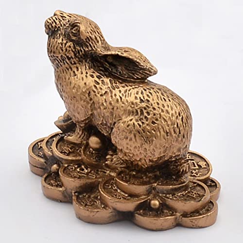 Estatua decorativa de conejo Feng Shui miniatura 3