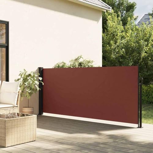 HOMTAKIE Toldo lateral retráctil Marrón 120x500 cm
