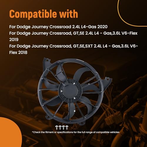 Image of maXpeedingrods Radiator Cooling Fan Assembly Kit for Dodge Journey 2.4L 3.6L V6 2009-2020, 68038241AA 68057238AA CH3115160