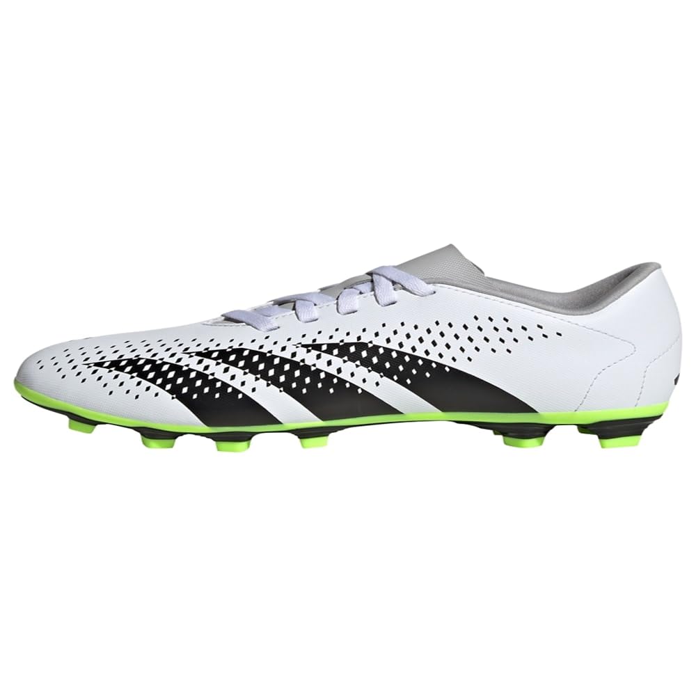 adidas Predator Accuracy.4 Firm Ground Sneaker, White/Core Black/Lucid Lemon, 5.5 US Unisex Big Kid