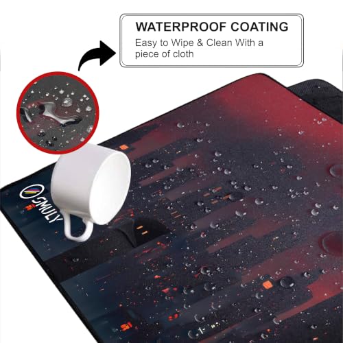 Image of Animated Hero Inspired Mouse Pad 12x32 Inch 3mm Extended Gaming Desk Mat with Anti-Slip Rubber Base Mousepad for Smooth Surface Desk pad for PC & Laptop Use Waterproof & Stiched (Multicolour)